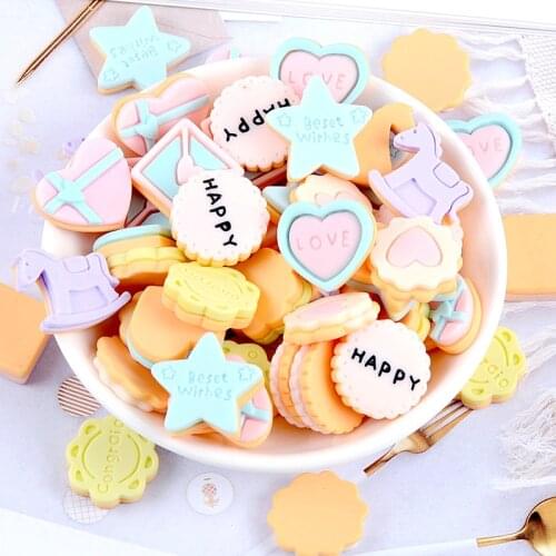 20PCS Cartoon Resin Biscuit Accessories Kids DIY Hairpin Jewelry Crafts Materials Scrapbook Flat Back Resin Craft Supplies Phone