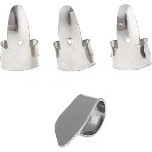 3Pcs Metal Ukulele Banjo Guitar Finger Picks and 1Pcs Thumb Pick Plectrums