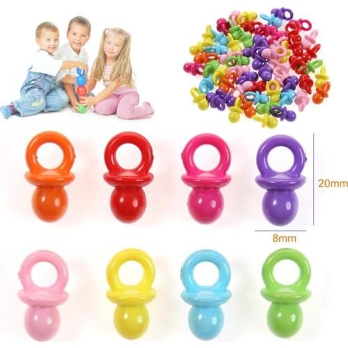 50pcs Mini Plastic Pacifiers Nipple Baby Shower Favor Filler Nursery Christening Party Favor Decor Cake Decorations