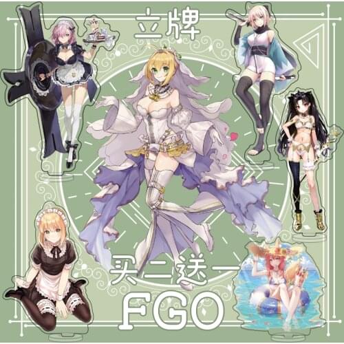 Anime Fate/Grand Order Okita Souji Jeanne d'Arc Saber Acrylic Stand Figure Model Plate Desk Decor Toy Student Gift 15cm