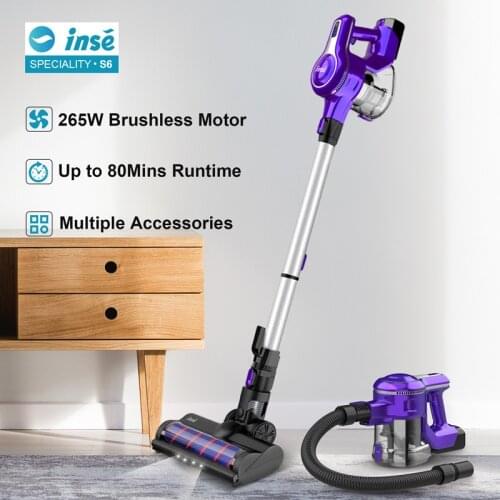 Cordless Vacuum Cleaner 23Kpa 250W Brushless S6 Motor Stick Vacume Up to 40 Mins Runtime 2500mAh Rechargeable Battery, 5-in-1