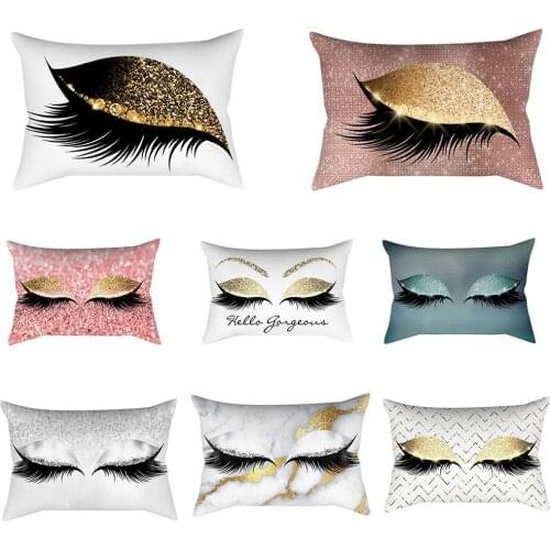 None Eyelash Pattern Printing Pillow Cover for Living Room (30 x50CM)