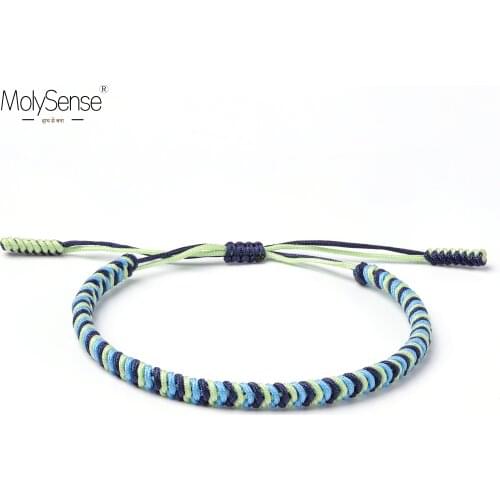 MolySense Tibetan Buddhist Love Lucky Charm Tibetan Bracelets & Bangles For Women Men Handmade Knots Rope Buddha Bracelet