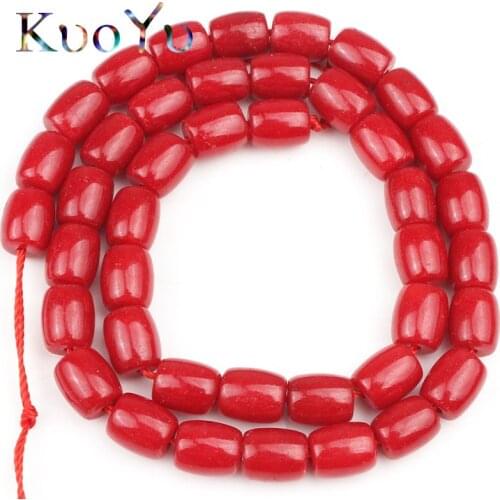 Imitate Red Coral Drum Beads Oval Loose Spacer Beads For Jewelry Making Diy Bracelet Earing Accessories Wholesale 15"Strand