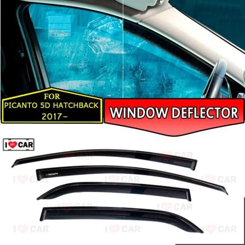 Window deflector for Kia Picanto 5D 2017- Hatchback car window deflector wind guard vent sun rain visor cover car styling decor