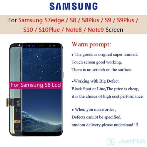 Samsung Galaxy S8 S9 Plus Defect Lcd Display Screen Digitizer Assembly S8plus S9plus Note 8 Super Amoled With Black Spot Line