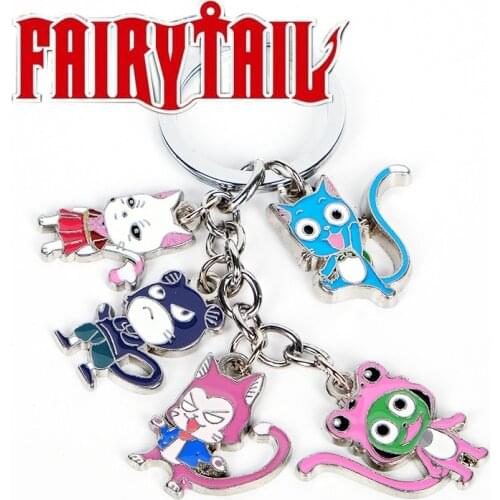 Fairy Tail Hubby Natsu Dragion Pendant Keychain Lucy Heartphilia figure zinc alloy Keyring key chain cosplay gift