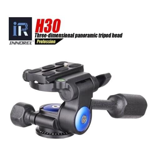 H30 Professional Tripod Pan Head 360 Degrees Smooth Rotation Hydraulic Damping Three-Dimensional Aluminum Alloy for DSLR Camera