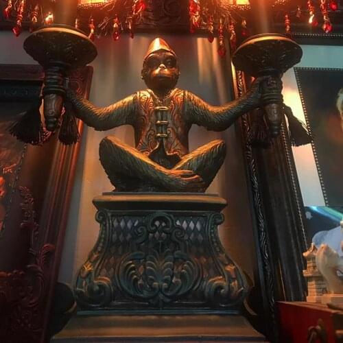 Classic Useful Monkey Image Religious Candlestick Holder Resin Candle Holder Decorative for Shop