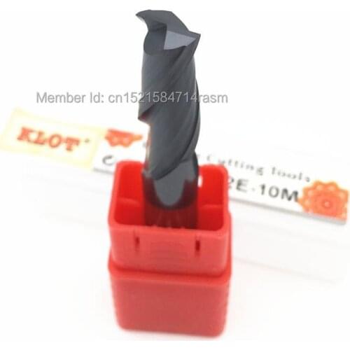KLOT HRC55 TiCN Coated Solid Carbide End Mill 7mm 8mm 2-Flute CNC