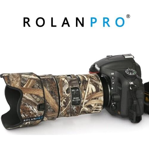 ROLANPRO Lens Camouflage Coat Rain Cover for Nikon AFS 24-70mm F/2.8E ED VR Lens Protective Sleeve For Nikon SLR camera Lens