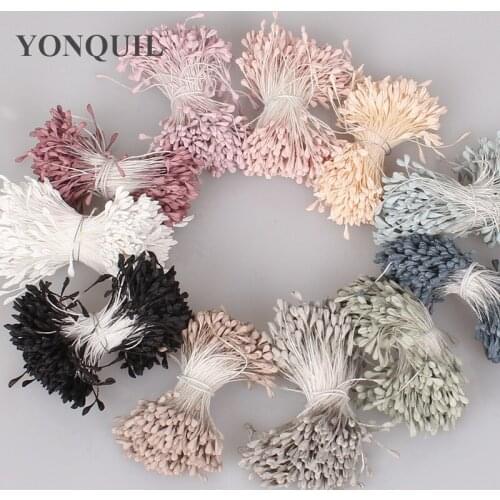 Matte Double Heads Mini Floral 60MM Stamen Pistil Wedding Decoration DIY Artificial Pearl Cards Cakes Flowers Accessories 900PCS