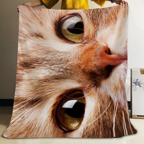 Musife Custom Lovely Cat Flannel Blanket Design Your own Blanket Flannel Blankets for Sofa DIY Dropshipping