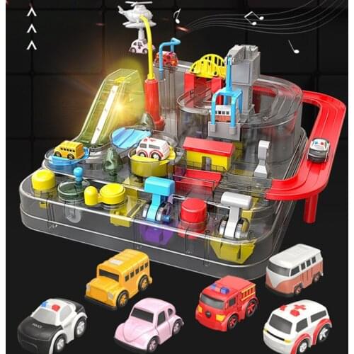 Track Table Games ABS Car Adventure Toy Competition Vehicles Manipulative Rescue Squad Educational Macaron Color Simulation Gift