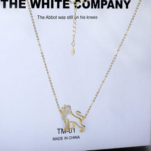 New Fashion Ladies Necklace Creative DIY Gold Street Dance Animal Lion Shape AAAA Zircon Clavicle Necklace Female Jewelry