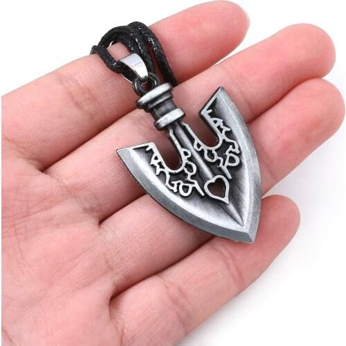 Anime JOJOS Bizarre Adventure Necklace Arrow Cosplay Alloy Pendant Necklace Higashikata Josuke Same Style Jewelry For Fan Gift