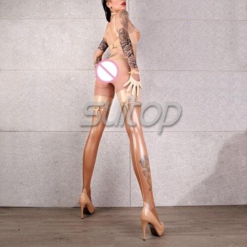 Rubber fetish sexy stockings for ladies CLEAR