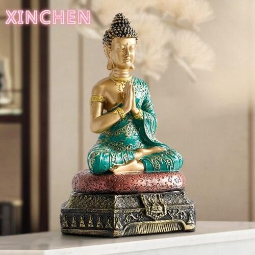 XIAOLANG Buddha Statues Thailand for Garden office home Decor Desk ornament fengshui hindu sitting Buddha figurine Decoration