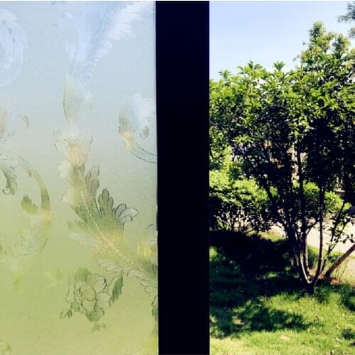 Glass Sticker Electrostatic No Glue Flower Decorative Privacy Protection Sun-Block Window Foil For Home Office Market Store