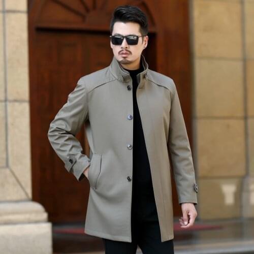 2 in 1 Brand New Men Trench Coats Autumn Winter Casual Fashion Mens Solid Color Trench Medium Long Section Trench Male