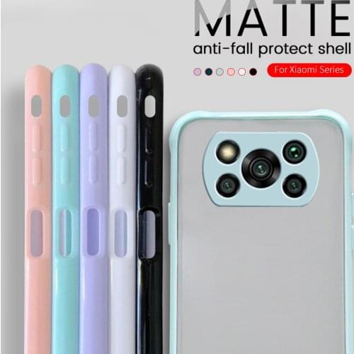 Shockproof Matte Case For Xiaomi Poco X3 Pro X3 NFC Camera Lens Protection Phone Case For poco x3pro x3 nfc Frosted Back Coque