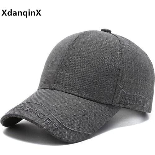 XdanqinX Mens Cap Cotton Baseball Caps Adjustable Size Casual Sports Cap Snapback Cap Male Bone Dad Hats For The Four Seasons