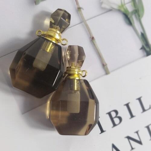 10pcs tea crystal perfume bottle pendant bulk perfume bottle jade necklace pendant crystal perfume