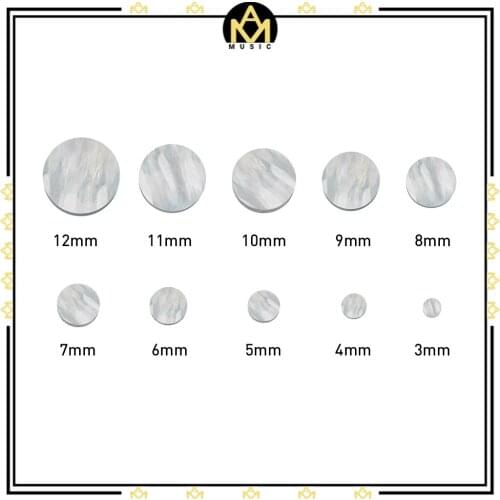 10 PCS Guitar Fretboard Dots White Pearl Shell Dots Diameter Of 3mm-12mm Decorate Guitar Ukulele Mandolin Banjo Fingerboard