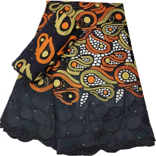 100% Cotton Design Swiss Voile Lace In Switzerland With Stones African Dry Lace Fabric High Quality Nigerian For Wedding hl-135