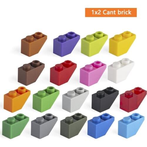 1x2 Cant Bricks 150pcs Mix Color DIY Classic Education Slope Building Blocks Compatible with lego Assembles Particles