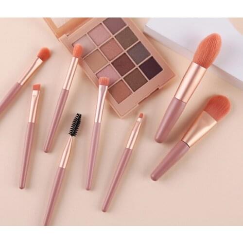 8pcs Portable Soft Hair Makeup Brush Tools Set Eyeshadow Foundation Powder Eyelash Lip Concealer Blush Make Up Brush