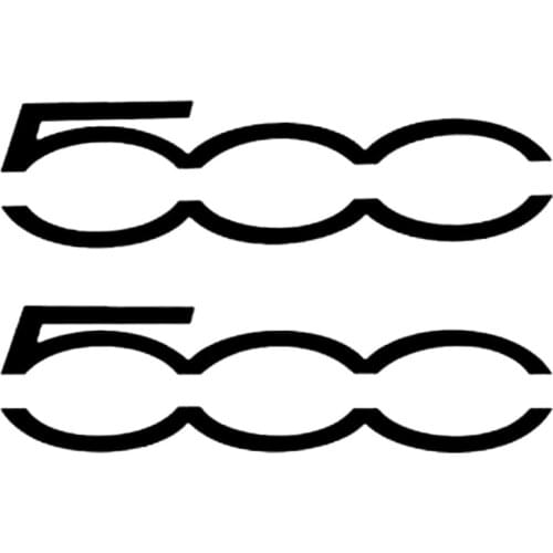 Car Accessories Decoration 2 Pcs Personality Decal Sticker Car Body Sticker for Fiat 500 PVC Sunscreen Waterproof,20cm*7cm