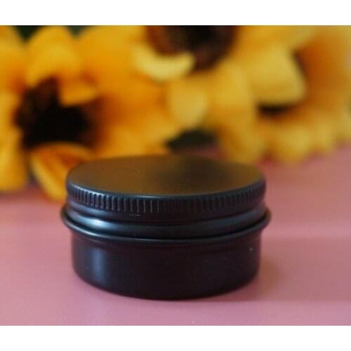 20g 20ml Black Empty Round Aluminum Box Metal Tin Cans Cosmetic Cream DIY Refillable Jar Tea Aluminum Pot Black Containers
