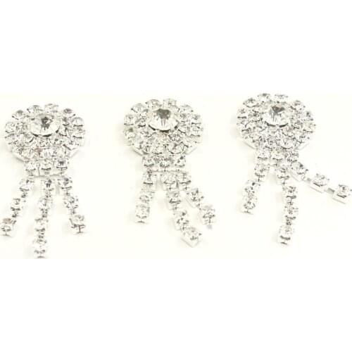 DIANCAN Crystal Diamond Rhinestone DIY Flatback Gem Button Clothing Applique Metal Craft Decoration Bridal Embellishment 10pcs