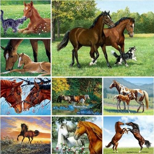 DIY Horse 5D Diamond Painting Full Square Drill Animal Embroidery Rhinestones Mosaic Modern Paintings Decoration Art On Canvas