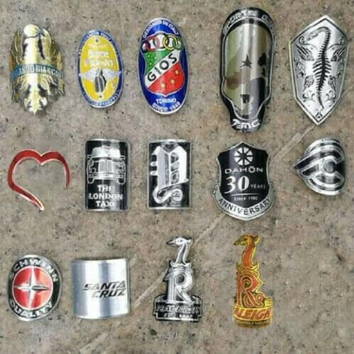 Road Bike BMX Bicycle Metal Alloy Head Badge Decals Frame Stickers