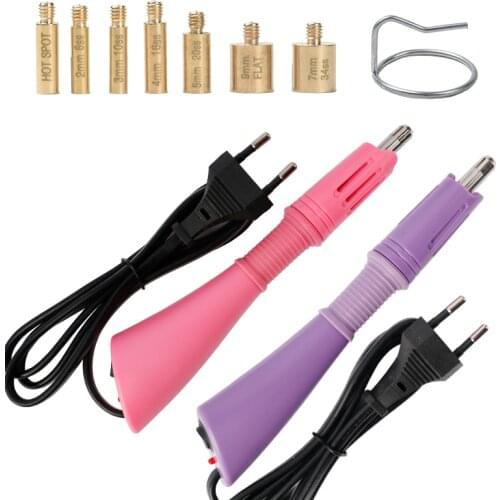 EU/US Fast Heated Hotfix Rhinestones Applicator Iron-on Wand Heat-fix Tool Gun Mix Size Hotfix Rhinestones Strass Glass Diamond