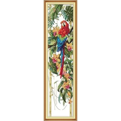 This scarlet macaw (3) cross stitch kit animal 18ct 14ct 11ct count print canvas stitches embroidery DIY handmade needlework