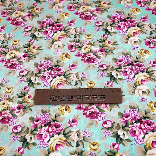 Teramila Cotton Poplin Fabric Patchwork Floral Style Handwork Childrens Shirt Fat Quarter Meter Cloth CM for Sewing