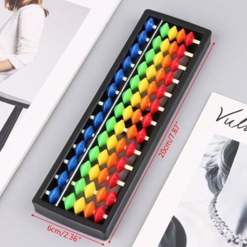 K1AA 13 Column Portable Plastic Abacus Arithmetic Soroban Calculating Tool With Colorful Beads Childrens Educational Toys