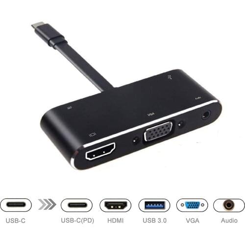 USB Type C USB-C To HDMI 4K USB 3.0 Audio VGA HUB Thunderbolt 3 Adapter Dex Mode For MacBook pro Samsung Note 8 S8 S9 Nintendo