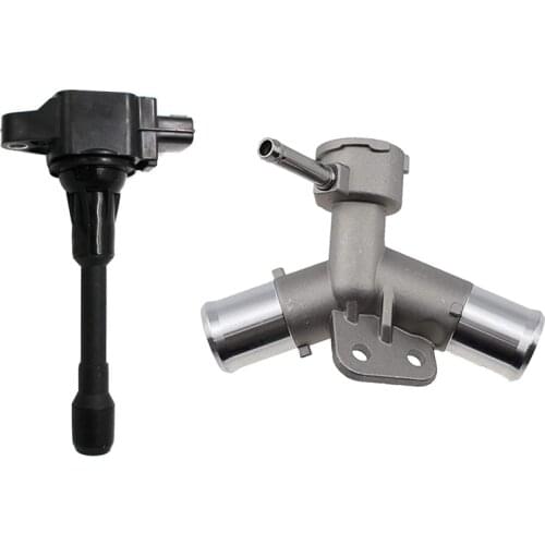 22448-1HC0A Ignition Coil with Aluminium Engine Radiator Filler Neck Coolant Thermostat Housing Water Pipe