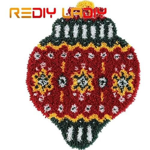 Latch Hook Rug Kits Red Lantern Festival DIY Crocheting Carpet Rug 100% Acrylic Yarn Cushion Mat Carpet Home Decor Arts & Crafts