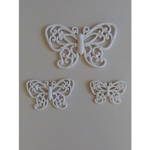 Object Wall Aksesuarı-3 'lü Lace Butterfly paintable decorative objects декоративные предметы под роспись