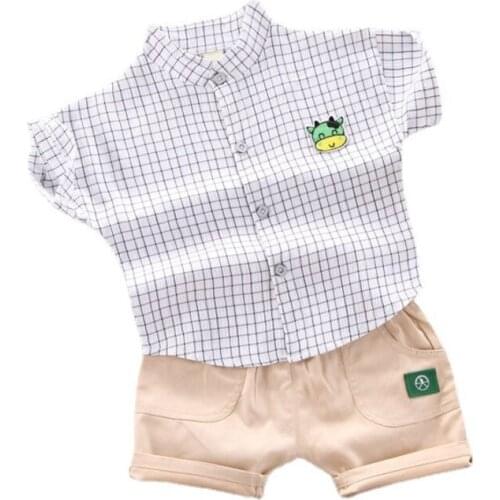 New Summer Baby Boys Clothes Suit Children Cotton Shirt Shorts 2Pcs/Sets Toddler Casual Costume Infant Clothing Kids Tracksuits