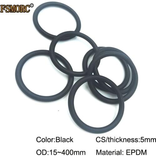 OD15mm~400mm*5mm thickness/CS Black EPDM o rings acid and alkali resistance water resistance and friction resistance o-ring