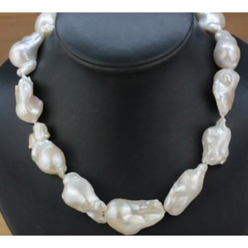 Huge 20-25 mm White Pearl Necklace 18"