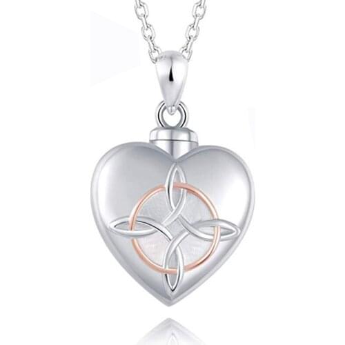 Heart-Shaped Knot Urn Necklace for Ashes Cremation Pendant Necklace Memorial Jewelry