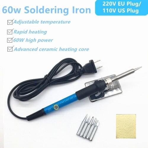 Adjustable Temperature Electric Soldering Iron 220V 110V 60W 80W Welding Solder Rework Station Heat Pencil Tips Repair Tool