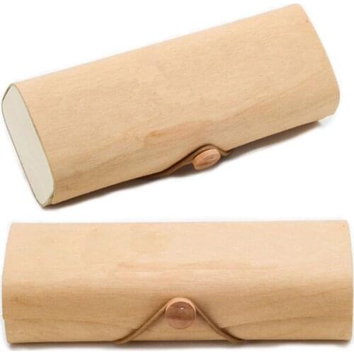 Portable Wooden Sunglasses Box Case Eye Glasses Clam Shell Protector New